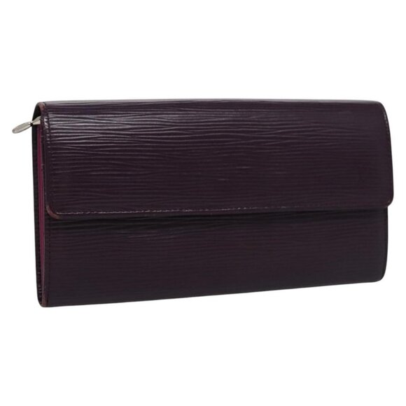 LOUIS VUITTON Epi Portefeiulle Sarah Wallet Purple Cassis M6374K LV Auth KD230 - Picture 1 of 16